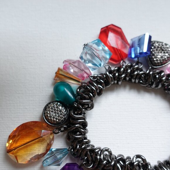 Vibrant Multi-Color Beaded Charm Bracelet - Picture 7 of 10